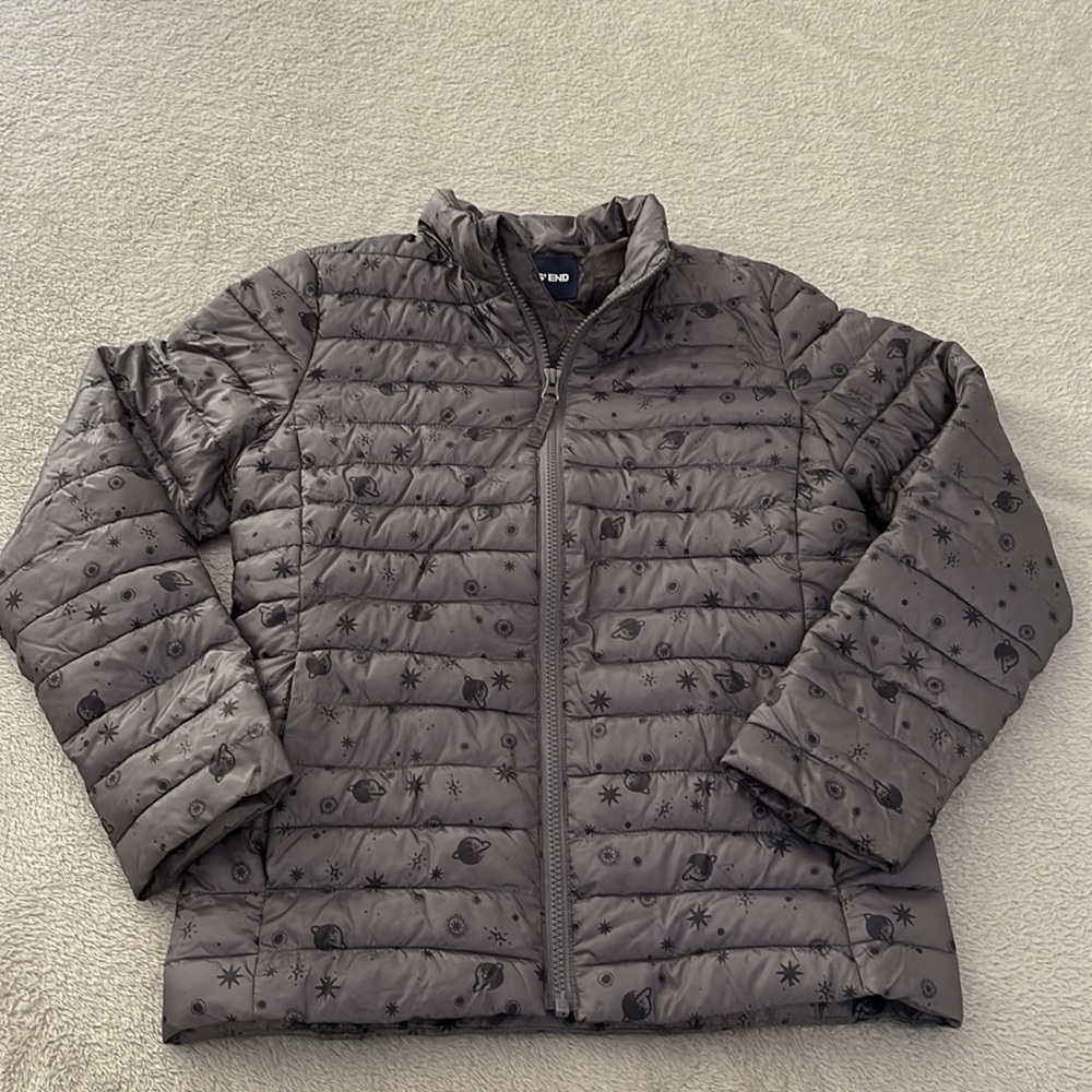 Lands End grey puffer jacket - Picture 9 of 12